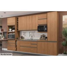 Cozinha Completa Maxxi 15 Peças (4Aéreos+4Balcões+4Complementos+2Paneleiros+1Nicho) C15P46 Canela - Kappesberg