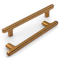 KNOKLOCK Pacote com 10 puxadores de armário de cozinha de 128 mm (5 pol.) Puxadores de armário de cozinha de latão antigo Puxadores de gaveta para armário de guarda-roupa