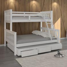 Treliche De Madeira Com Gavetas Merk 2 Casal + 1 Solteiro