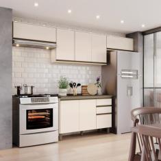 Cozinha Compacta 4 Peças com Duplo Aéreo Basculante 100% Mdf - Henn