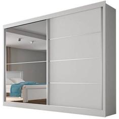 Guarda Roupa Verona Casal com Espelho 2 Portas 4 Gavetas Europa Cor - Branco