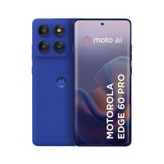 Smartphone Motorola Edge 60 Pro 5G Azul 256GB, 12GB RAM + 12GB Ram Boost, Tela 6.7" 120Hz, Câmera Sony LYTIA 700C 50MP e Dimensity 8350 Extreme