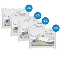 Travesseiro 100% Plumas de Ganso Plumasul 45 x 65 cm Branco - 4 Peças
