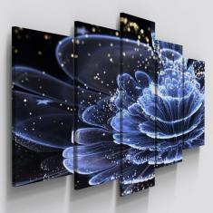 Quadros Decorativos Flor Azul Digital Sala Quarto 