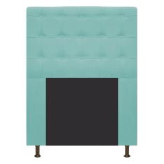 Cabeceira Estofada Dama 90 Cm Solteiro Suede Azul Tiffany