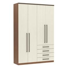Guarda Roupa Modulado 4 Portas 4 Gavetas 156,5cm Connect Luciane Móveis