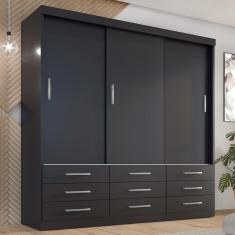 Guarda Roupa Casal Capri 3 Portas Correr 9 Gav