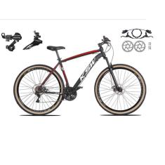   Bicicleta aro 29 Ksw Xlt 24v Câmbios Shimano Freios Hidráulicos Garfo com Suspensão Pneu Faixa Bege - Preto\Vermelho\Branco