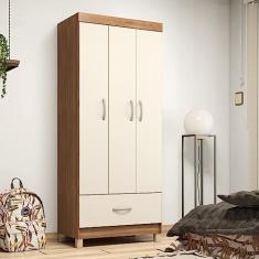 Guarda Roupa Solteiro 3 Portas 1 Gaveta Prince Amendola Touch/off White