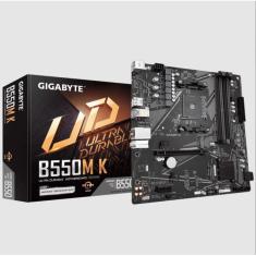 Placa Mae Gigabyte B550M,  AM4 4XDDR4(MÁX128GB), 4 Sata, 1 M.2, 2XUSB 3.2, 4XUSB 2.0, 1XHDMI