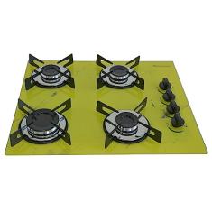 Cooktop Premium 4 bocas Ultra chama Marmorizado Amarelo Chamalar Bivolt.