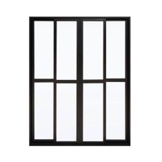 Porta de Alumínio 200x210cm 4 Folhas Hale Esquadrias Preto