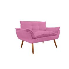 Namoradeira Decorativa para Sala de Estar Opala Suede Rosa - Montanaris Decor