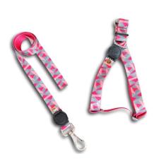 Coleira peitoral para cachorro com guia modelo americano - Facepet, P 