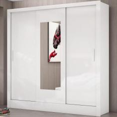 Guarda-roupa Dubai Com Espelho Branco Carioca Móveis Branco
