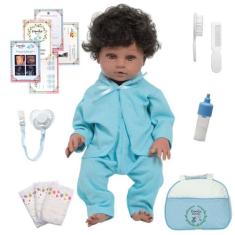 Boneco Reborn Negro 100% Vinil Pode Dar Banho + Acessórios - Cegonha R