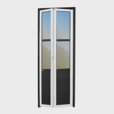 Porta Camarão Meia Lambril Meia Vidrão Linha 25 Vidro Reflex 210cm x 80cm Brimak