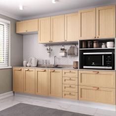 Cozinha Modulada 5 Peças Com Tampo 1 Torre 2 Aéreos 2 Balcões Arizona Cabecasa Madeiramadeira Figueira