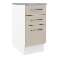Balcão 40 Cm 3 Gavetas Branco/crema Agata Madesa Branco/crema
