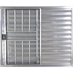 Janela Veneziana de Alumínio 3 Folhas 1,00 X 1,20 Com Grade Cor Brilha