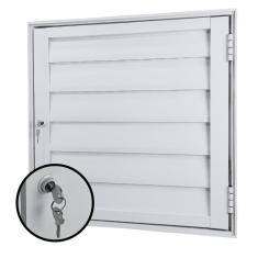 Porta Alçapão Alumínio Branco Venezianas Ventiladas Linha