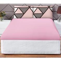 Jogo Cama Lençol Shine Casal 3Pçs Geométrico Rosa