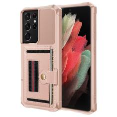 Dibosom Capa carteira flip para Samsung Galaxy S21 Ultra 5G com alça para telefone, bolsa de couro PU, suporte para cartão, acessórios, capa de celular para S21ultra 21S S 21 21ultra G5 mulheres