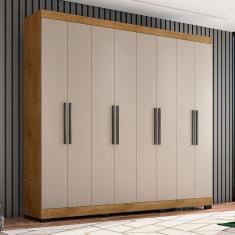 Guarda Roupa Casal Ambiente Prime 1684 Freijó Baunilha com Pés Reto News - Araplac