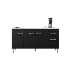 Balcão Gabinete Para Pia Gabriela Sem Tampo 150cm 4 Portas 1 Gaveta - 