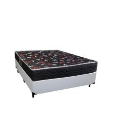 Cama Box Casal Colchão Espuma D28 Oriental Preto Ducci + Box Sintético