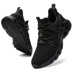 TSIODFO Tênis feminino de corrida tênis esportivo para caminhada, Preto, 36