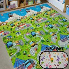 Tapete de Atividades Bebê Infantil GIGANTE 2,0 x 1,80m  Dobrável Térmi