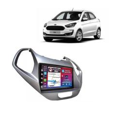 Kit Multimídia Ka 2019 / 2021 Mold Prata 7 Pol CarPlay AndroidAuto USB