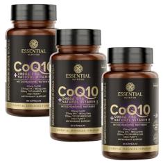 Kit 3x Coenzima Coq10 + Omega 3 (60 Capsulas) - Essential Nutrition