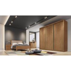 Guarda Roupa Casal 3 Portas 6 Gavetas - Diamond-Cumaru - Móveis Novo Horizonte