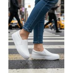Tênis Slip on Feminino Casual Basic Branco - TENEHI, 38