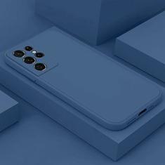 Capa de silicone líquido para Samsung Galaxy S22 S21 Ultra S20 S10 Plus FE A73 A72 A53 A52 A71 A51 A31 A33 A32 4G 5G capa de telefone, azul, para Galaxy S22 Plus