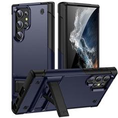 Estojo de armadura à prova de choque para Samsung Galaxy S22 Ultra S23 S22 Plus S21 FE S20 A53 A73 A33 A12 Híbrido Rugged PC Silicon Phone Cover, Blue, For Galaxy S22