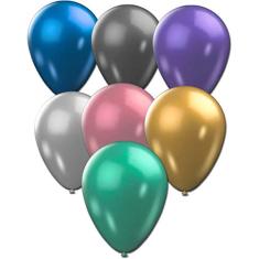 Balao Metalizado N.090 Cores Sortidas - Pacote Com 25, São Roque