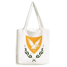 Bolsa de lona com emblema nacional do Chipre bolsa de compras casual