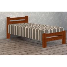 Cama de Solteiro Piazza de Madeira Maciça Angelim Pedra/Tauari