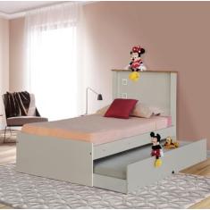 Cama Solteiro Alicante Off White com Auxiliar