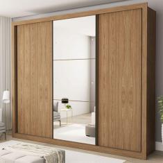 Guarda-Roupa Casal 3 Portas 6 Gavetas Carvalho - Minastex