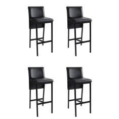 Conjunto 04 Banquetas Alta Nápoles Preto