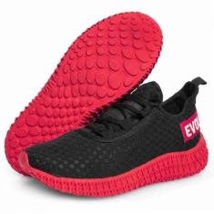 Tênis Esportivo De Academia Corrida Caminhada Masculino Colméia Vermelho-Masculino