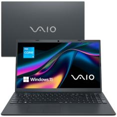 Notebook VAIO FE15 Intel Core i3 11ª gen Windows 11 Home 8GB RAM 256GB SSD, Tela 15.6 Polegadas Full HD Antirreflexo, Cinza Grafite - VJFE55F11X-B0111H