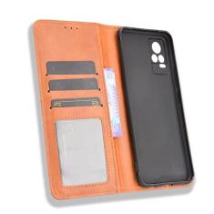 Capa para VIVO Y73 2021 capa flip carteira de couro para VIVO Y73 2021 capa de telefone magnética retrô carteira de telefone com compartimentos para cartão