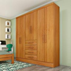 Guarda-Roupa Solteiro Arizona 6 Portas Cinamomo - Tcil Móveis, Bege, M