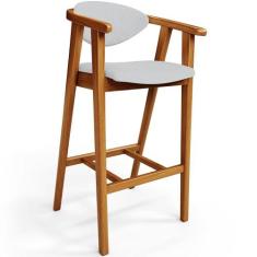 Banqueta Alta Para Cozinha Bancada Bar Sala de Jantar Fixa Cecília L02