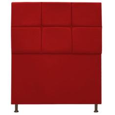 Cabeceira Estofada Damares 90 cm Solteiro Com Botonê  Suede Vermelho -